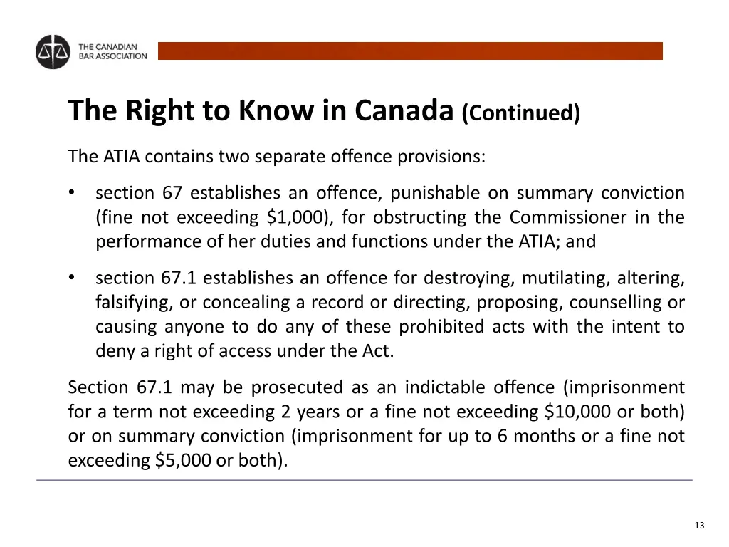 the right to know in canada continued 8