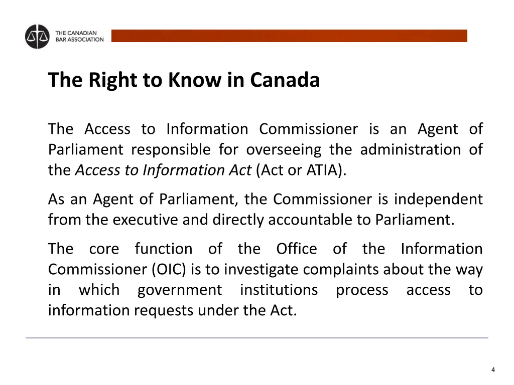 the right to know in canada