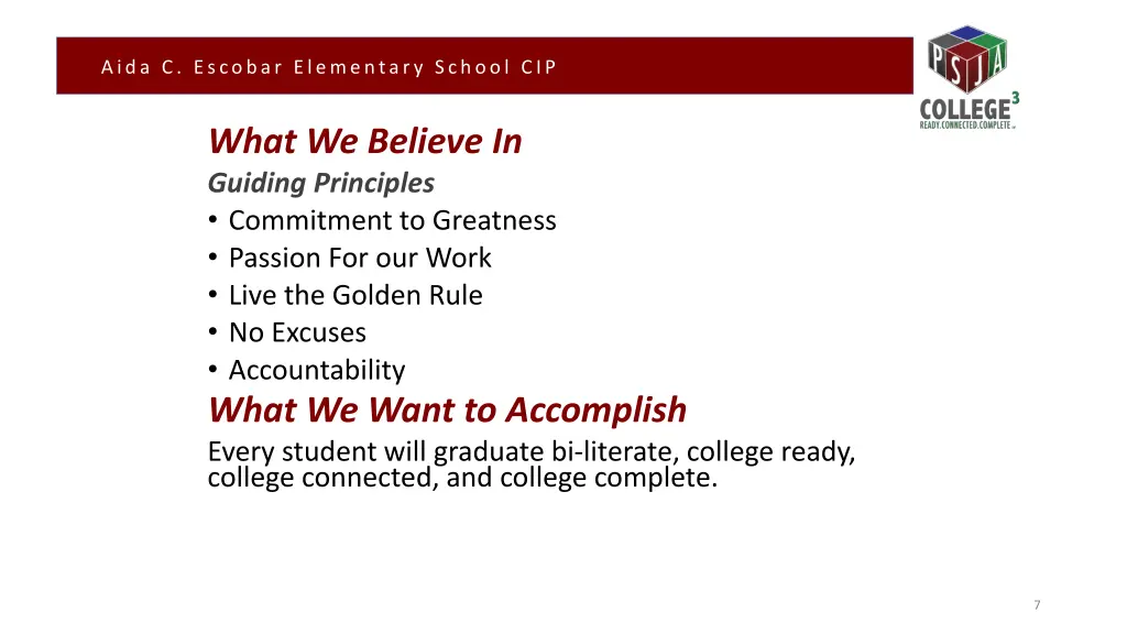 aida c escobar elementary school cip 5