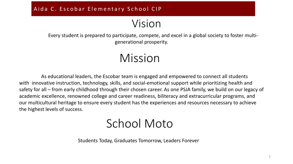aida c escobar elementary school cip