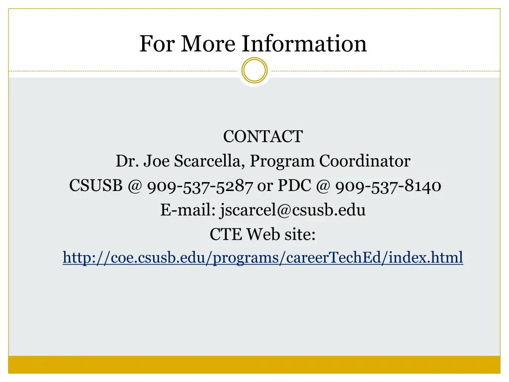 for more information