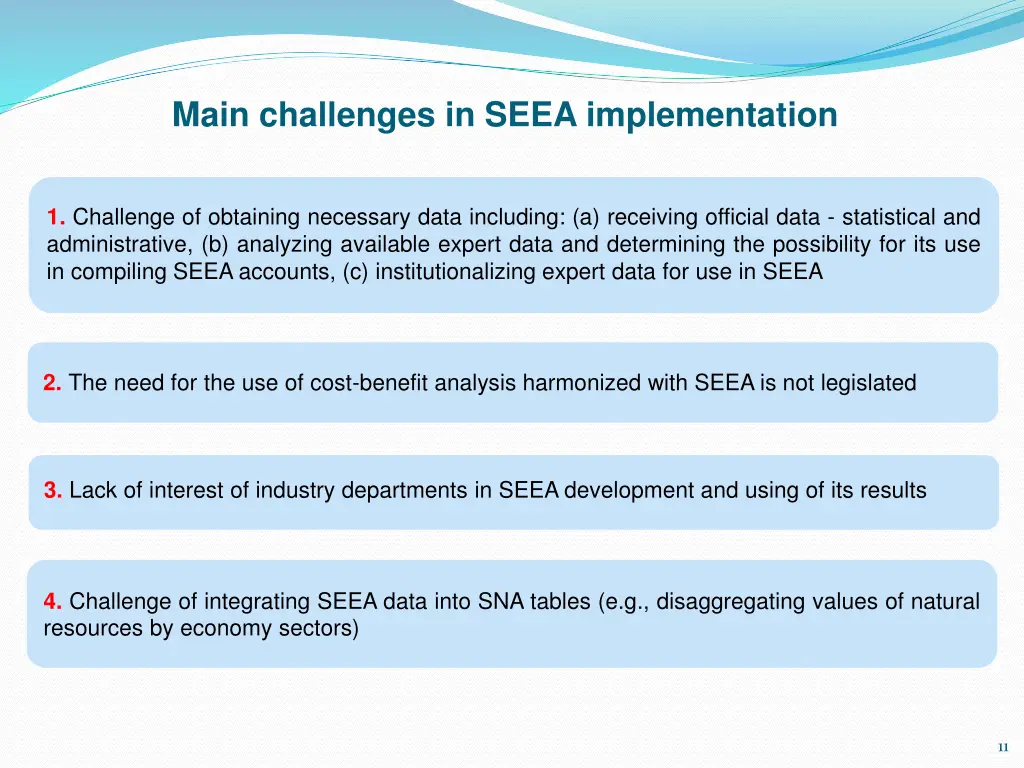 main challenges in seea implementation