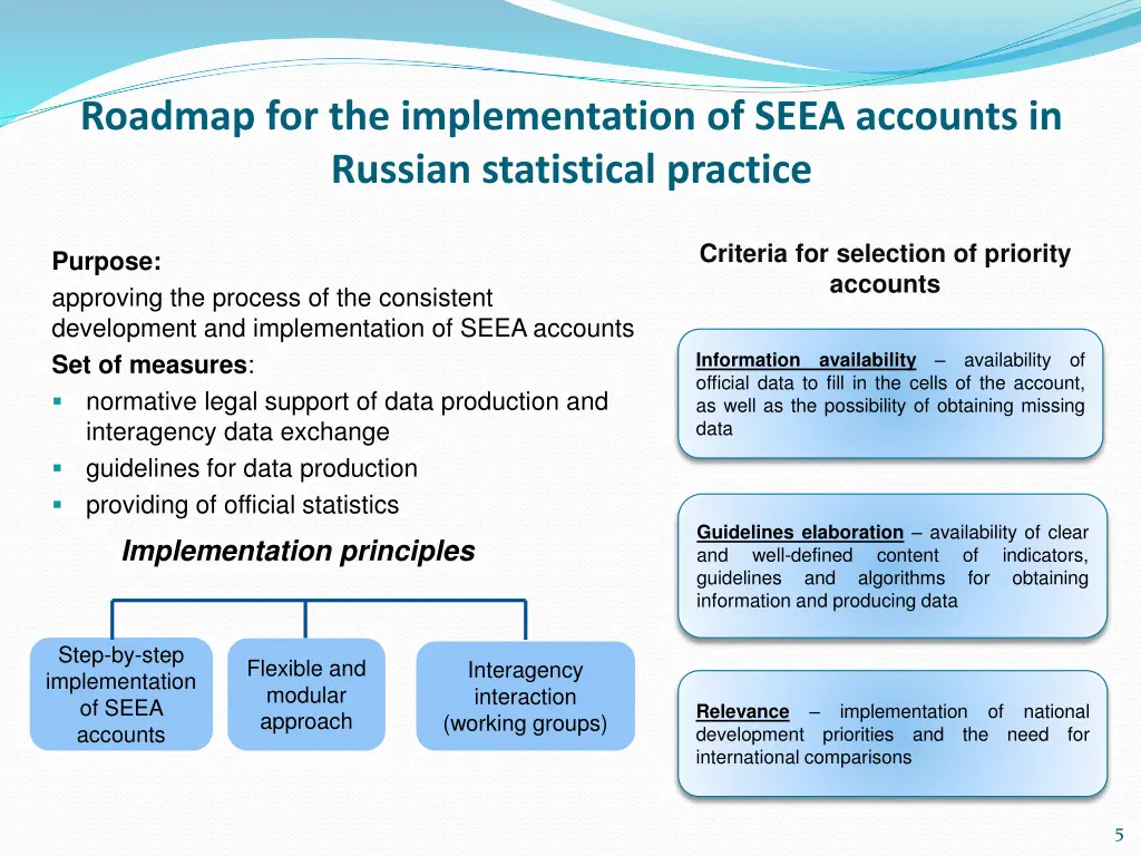 roadmap for the implementation of seea accounts