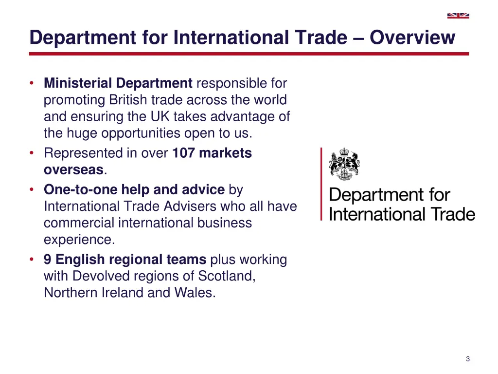 department for international trade overview
