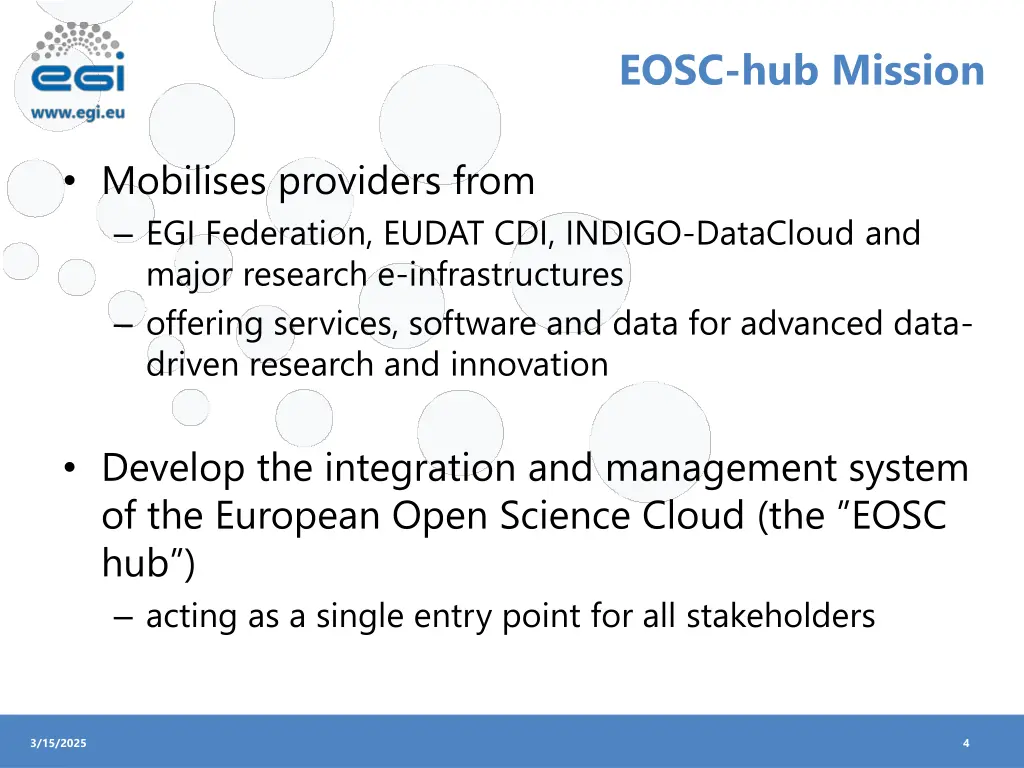 eosc hub mission