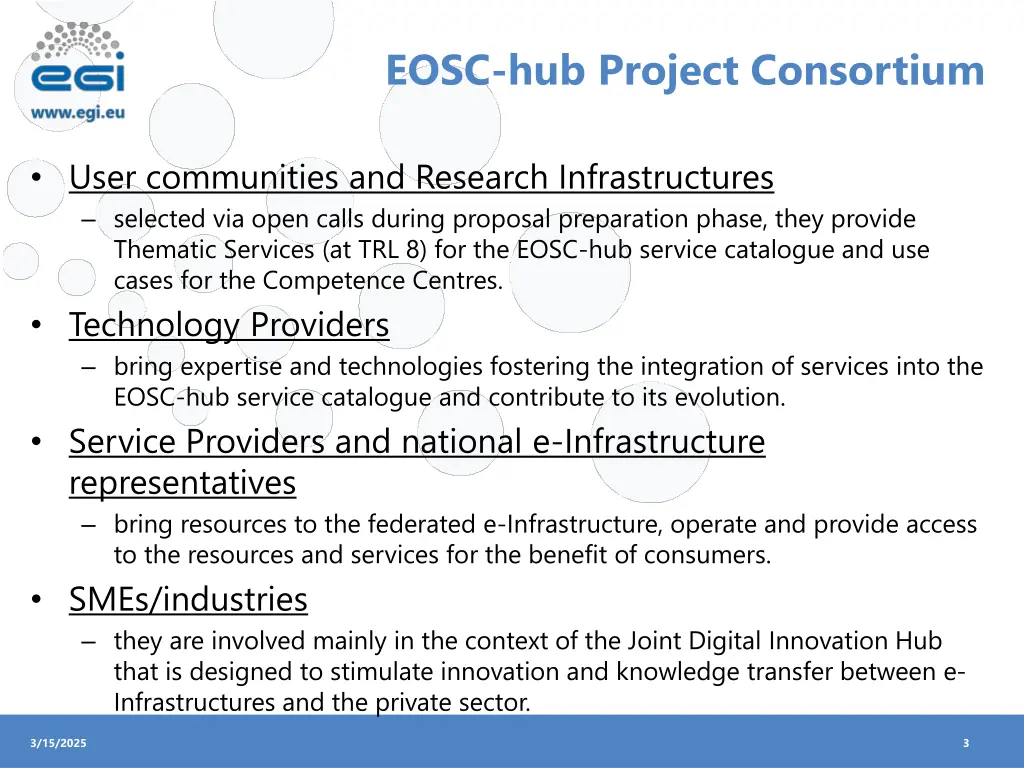 eosc hub project consortium