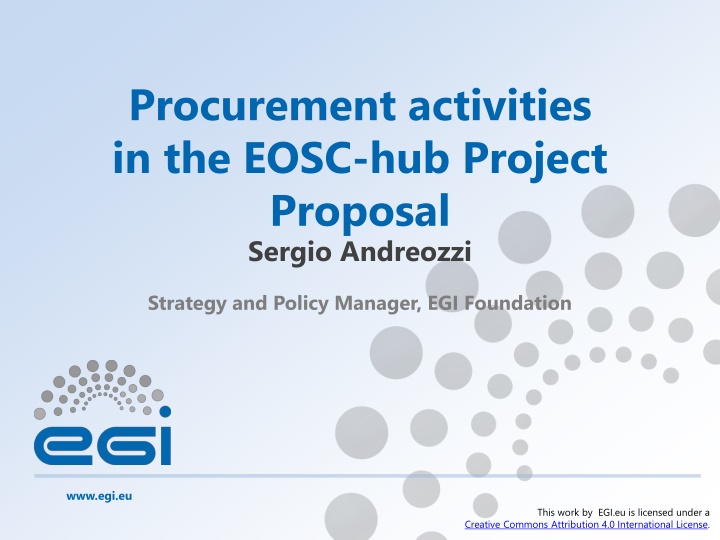 procurement activities in the eosc hub project