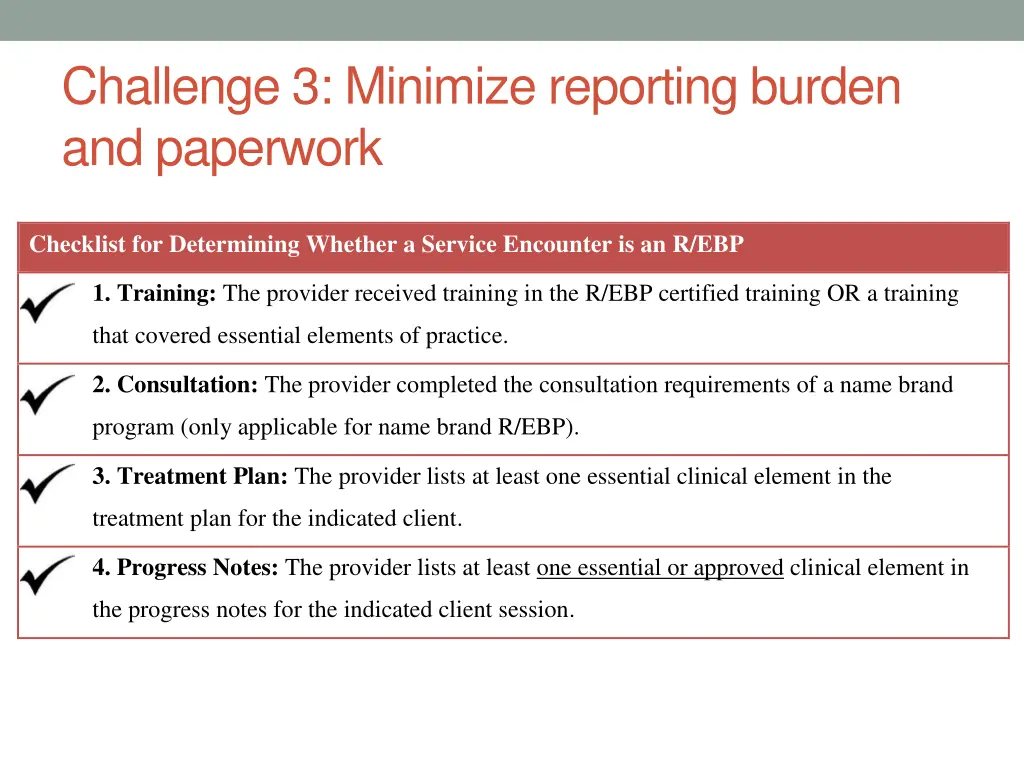 challenge 3 minimize reporting burden
