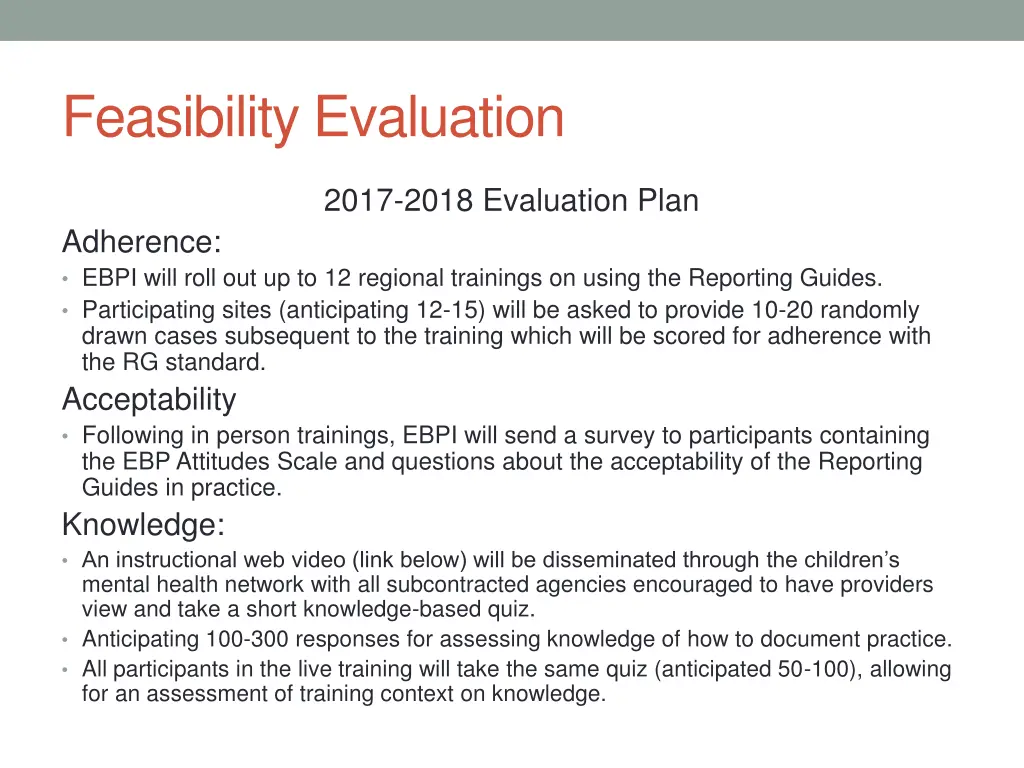 feasibility evaluation