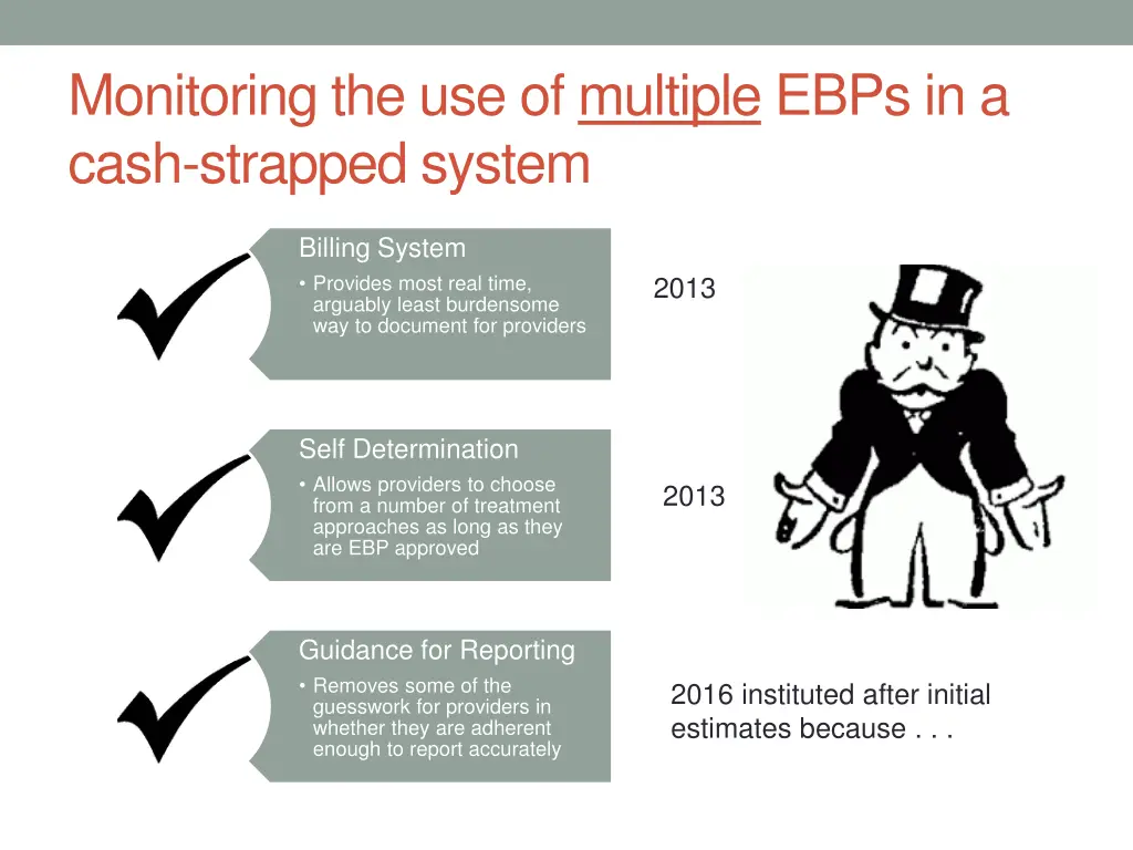 monitoring the use of multiple ebps in a cash