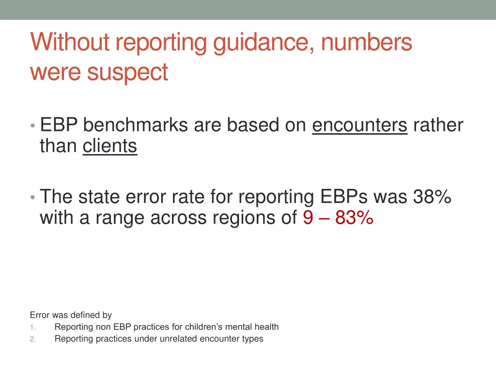 without reporting guidance numbers were suspect
