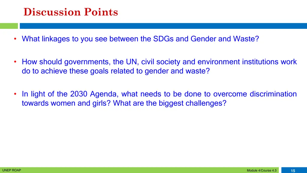 discussion points