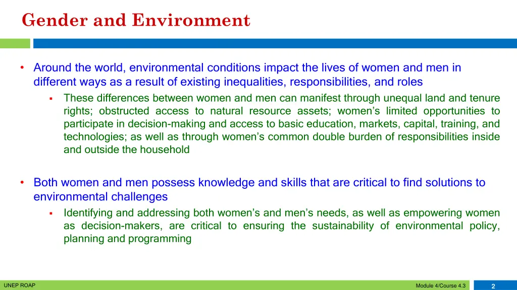 gender and environment