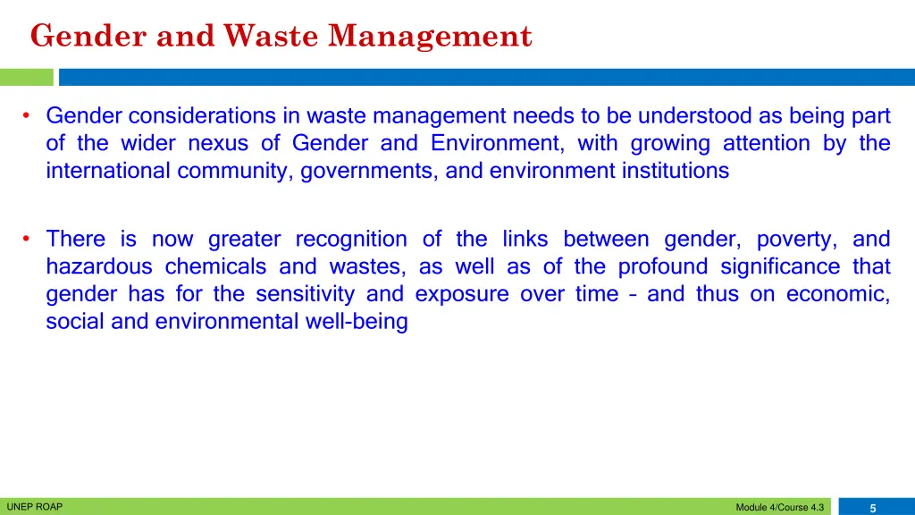 gender and waste management