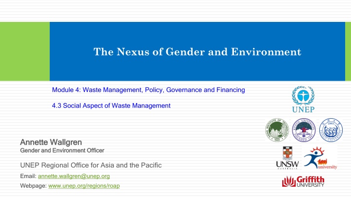 the nexus of gender and environment