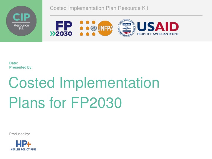 costed implementation plan resource kit