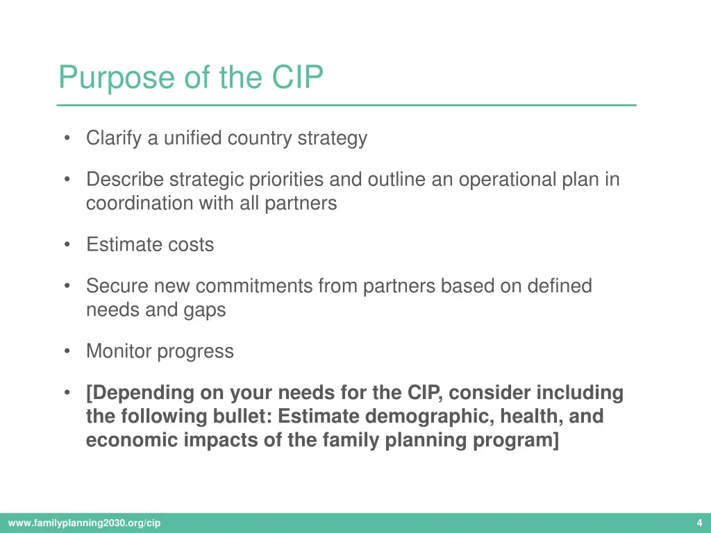 purpose of the cip