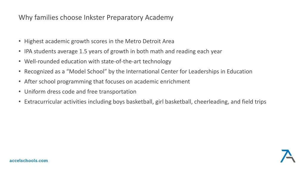 why families choose inkster preparatory academy