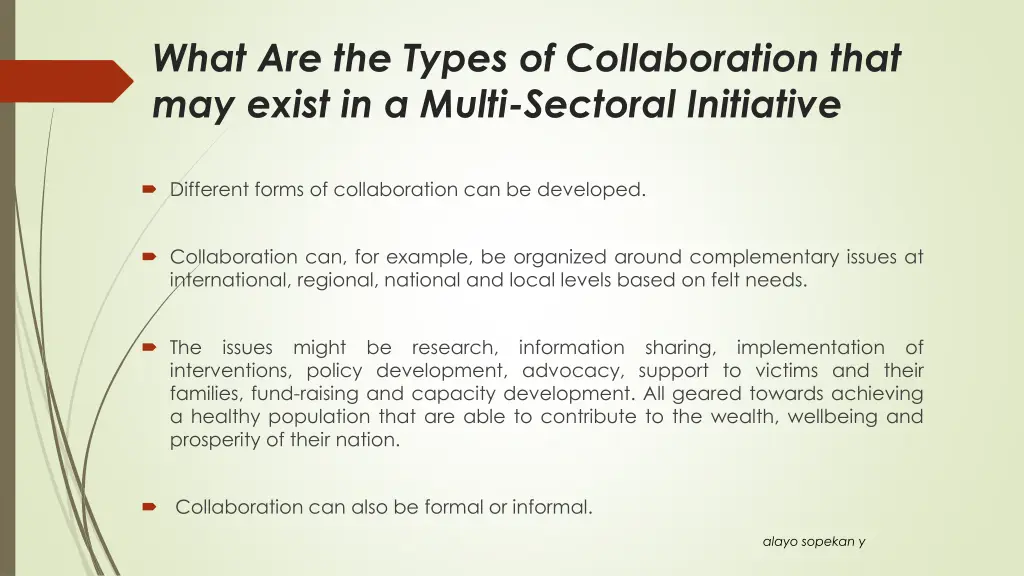 what are the types of collaboration that