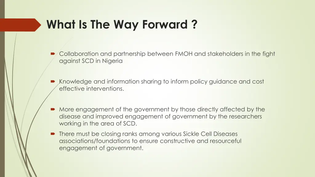 what is the way forward