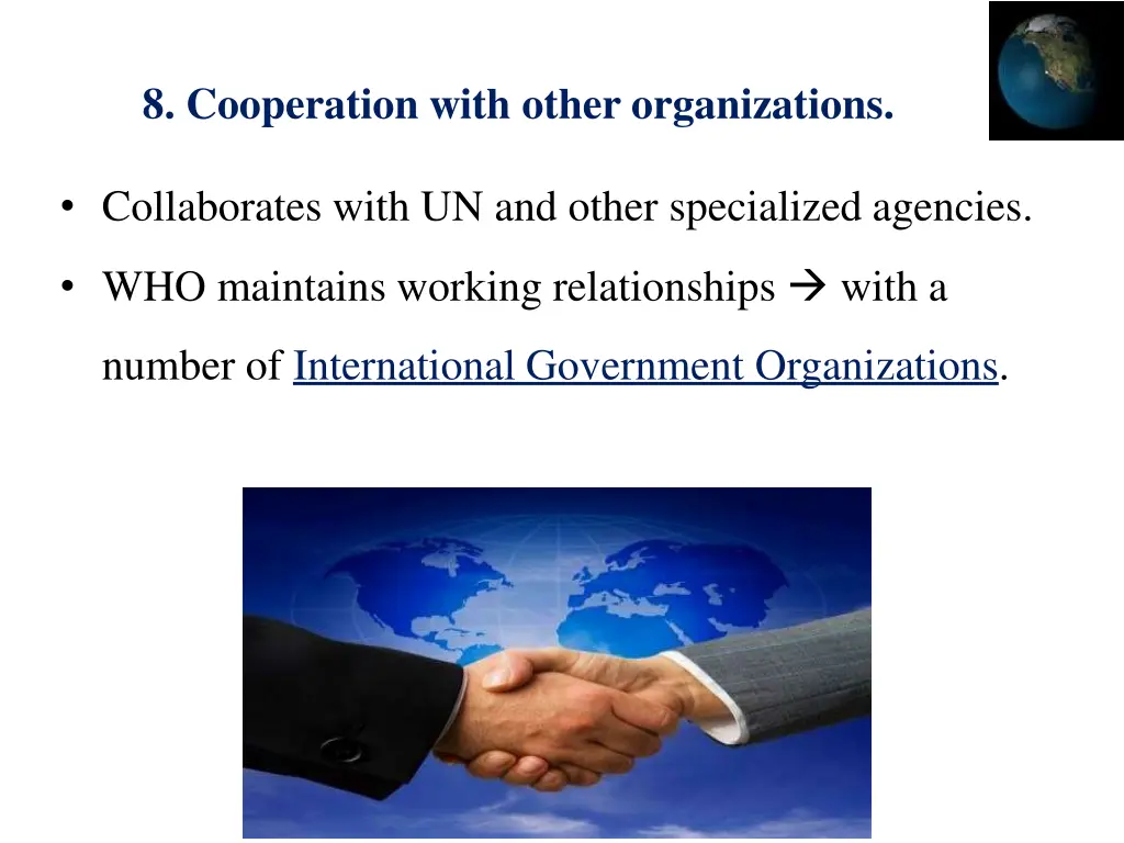 8 cooperation with other organizations