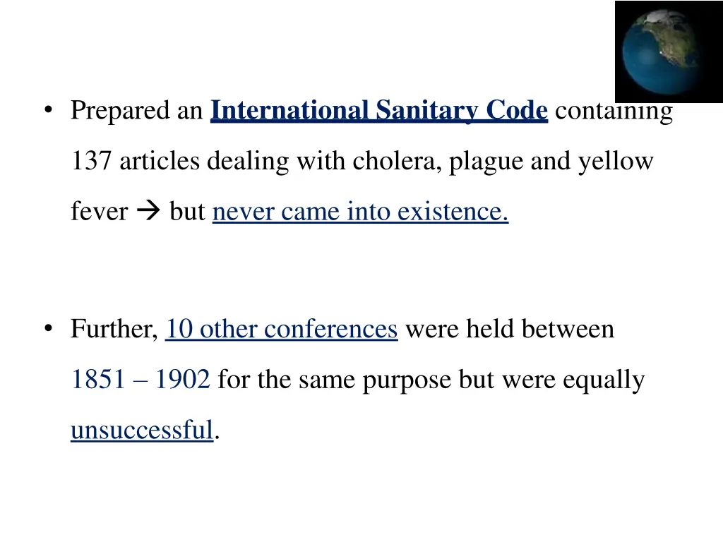 prepared an international sanitary code containing