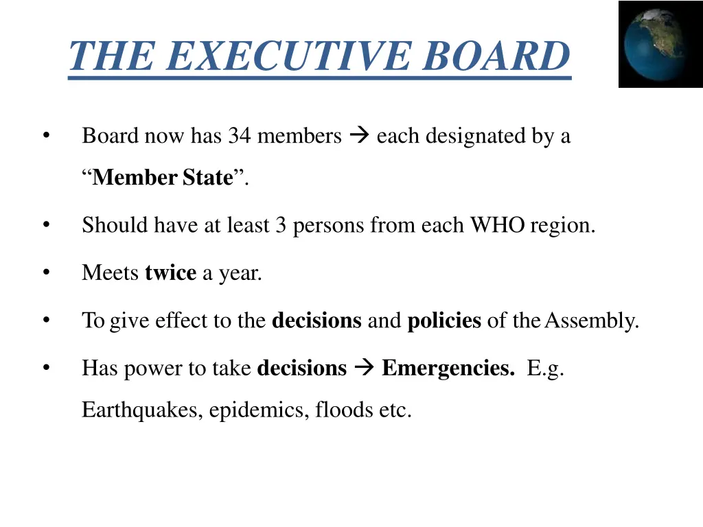 the executive board