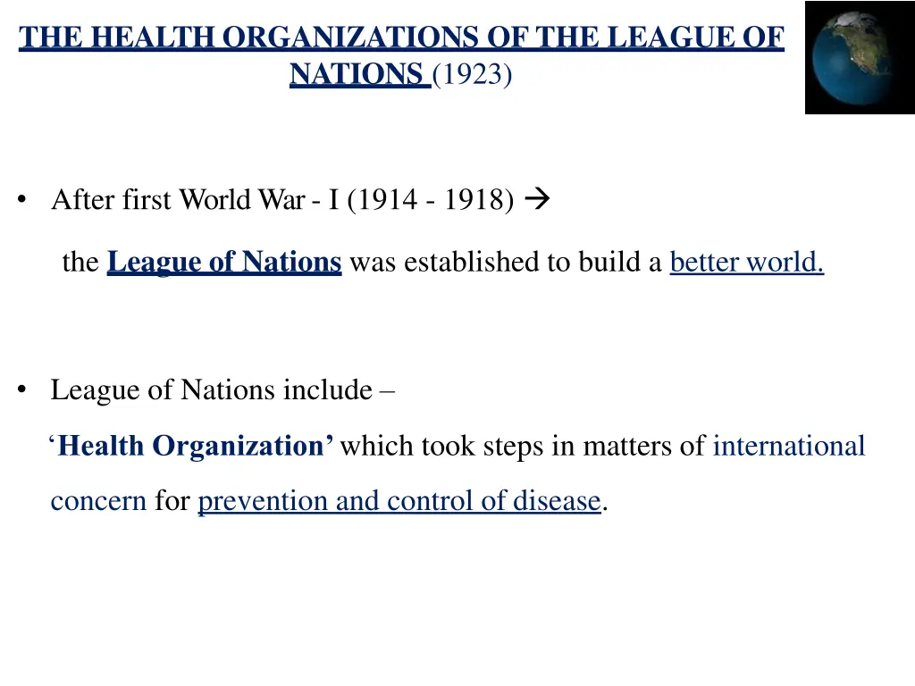 the health organizations of the league of nations