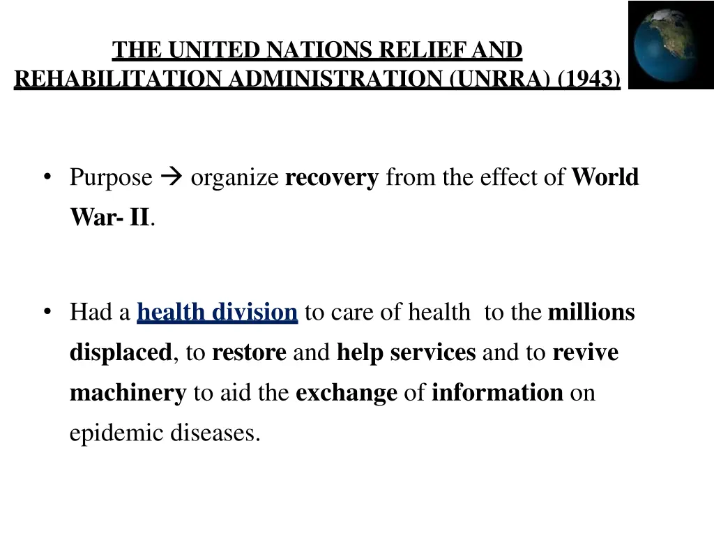 the united nations reliefand rehabilitation
