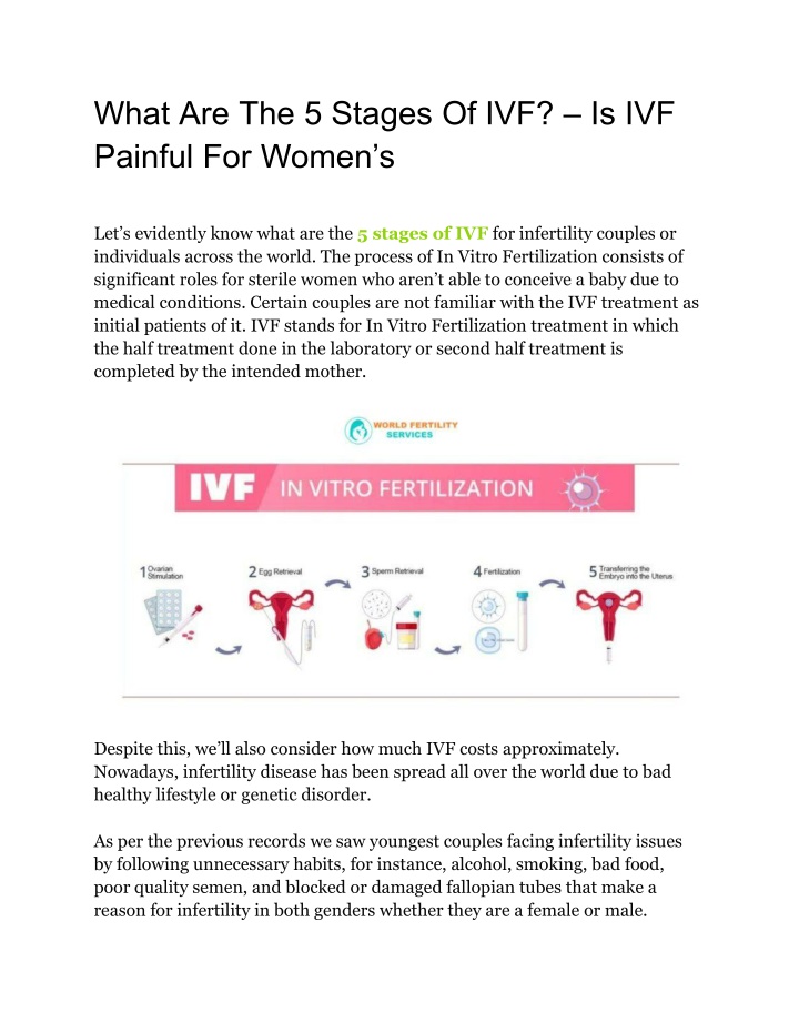 what are the 5 stages of ivf is ivf painful