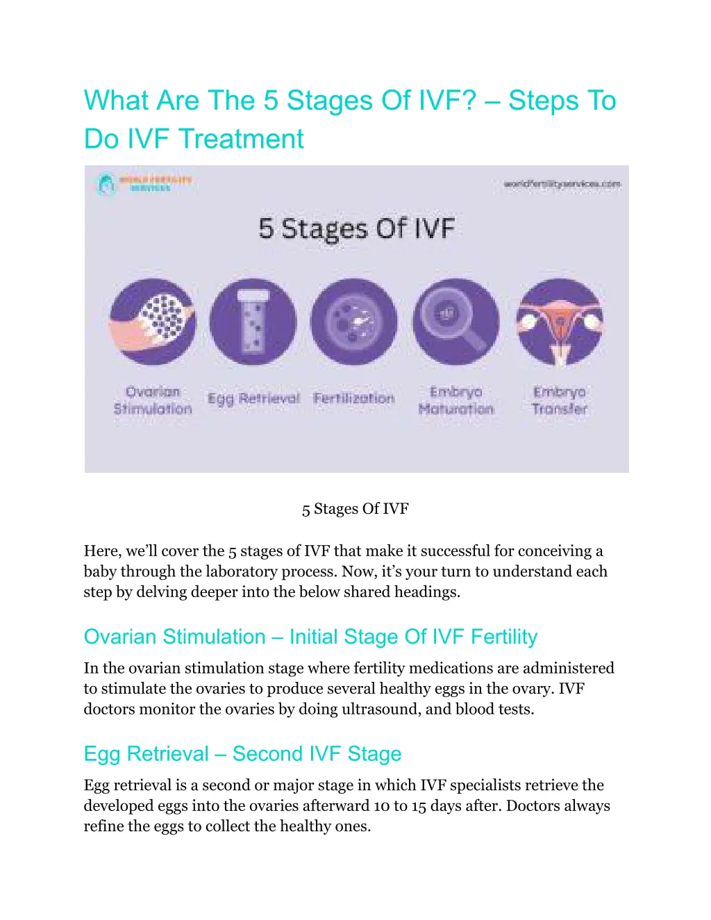 what are the 5 stages of ivf steps