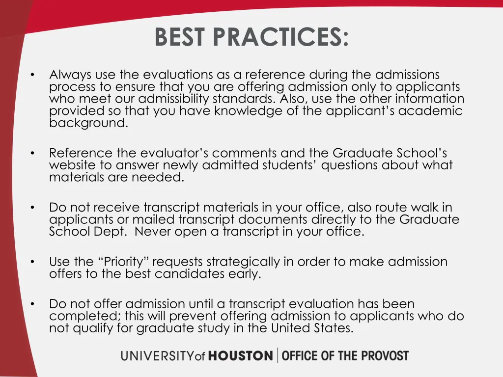best practices