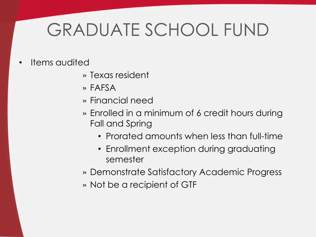 graduate school fund