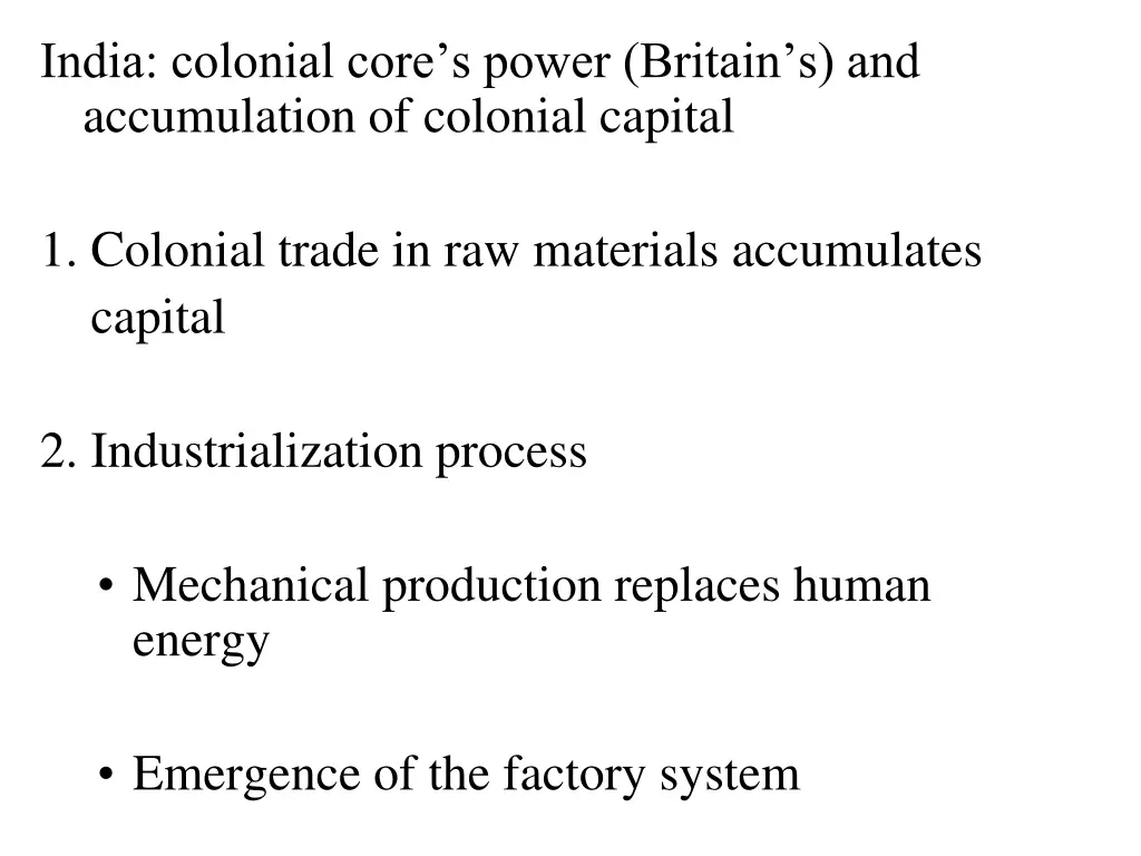 india colonial core s power britain