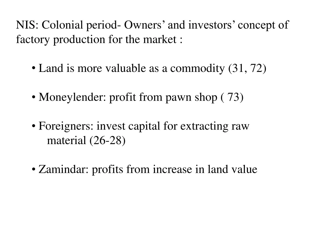nis colonial period owners and investors concept