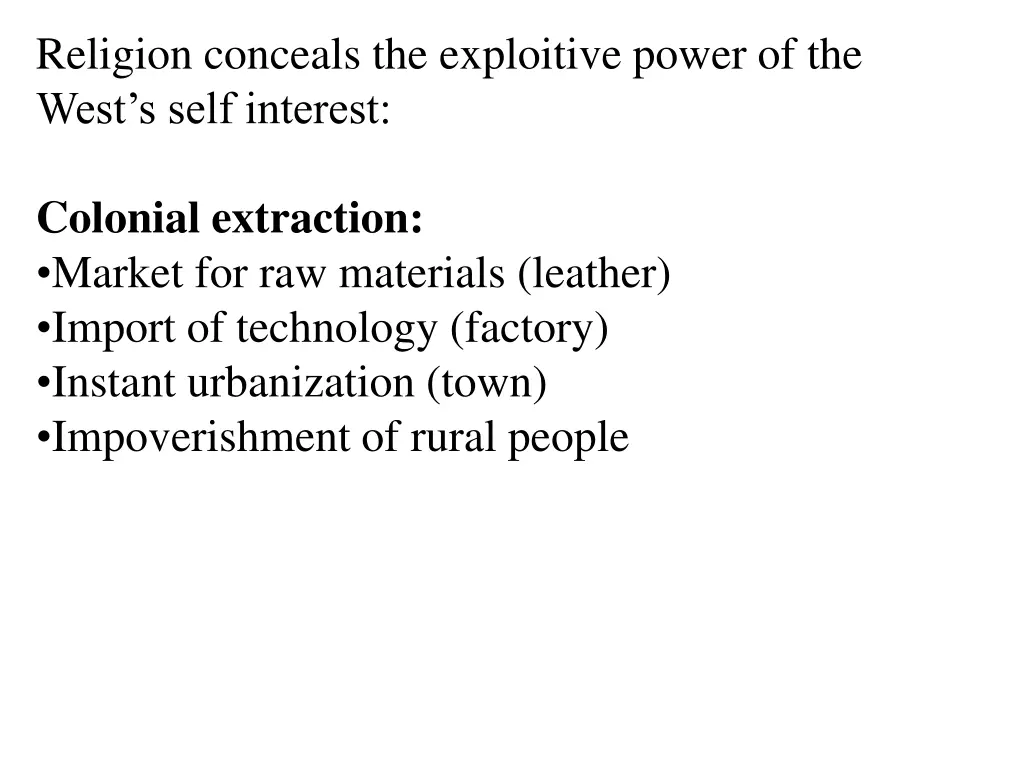 religion conceals the exploitive power