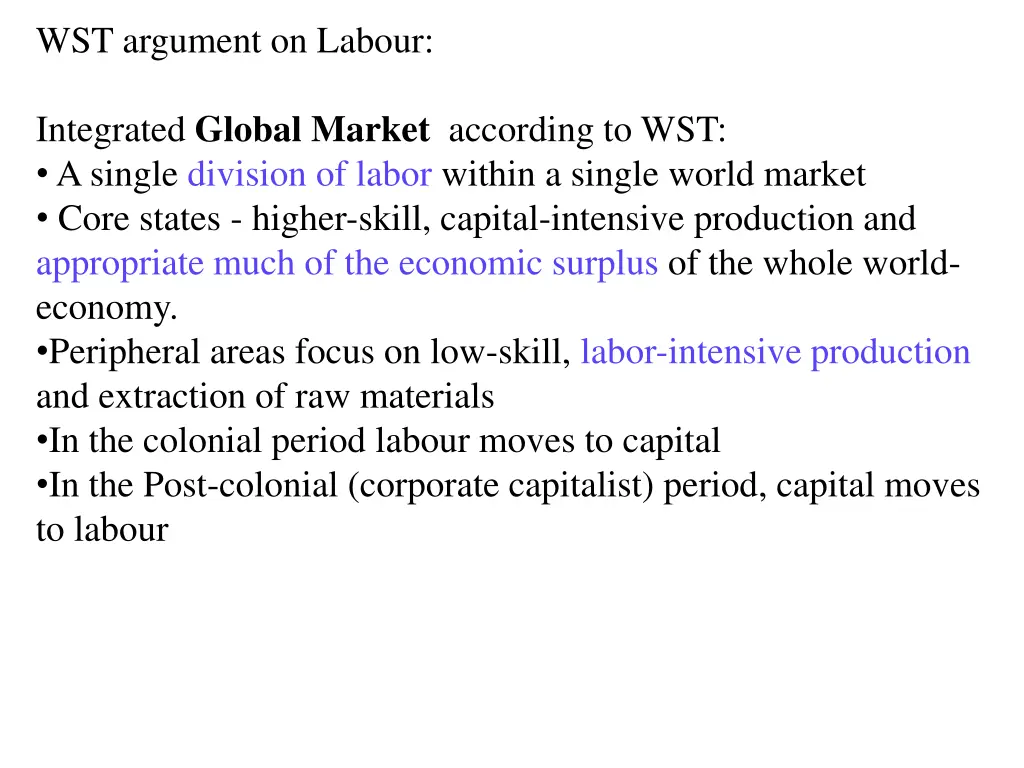 wst argument on labour