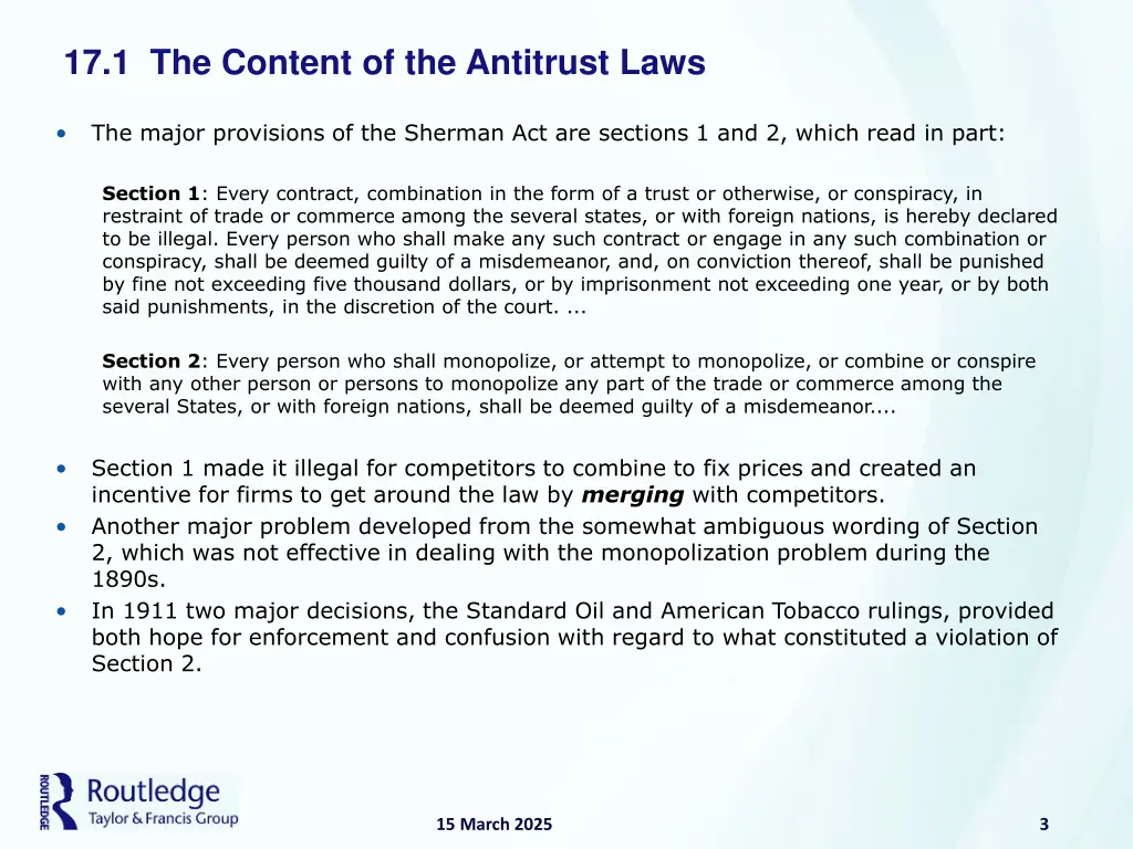 17 1 the content of the antitrust laws 1