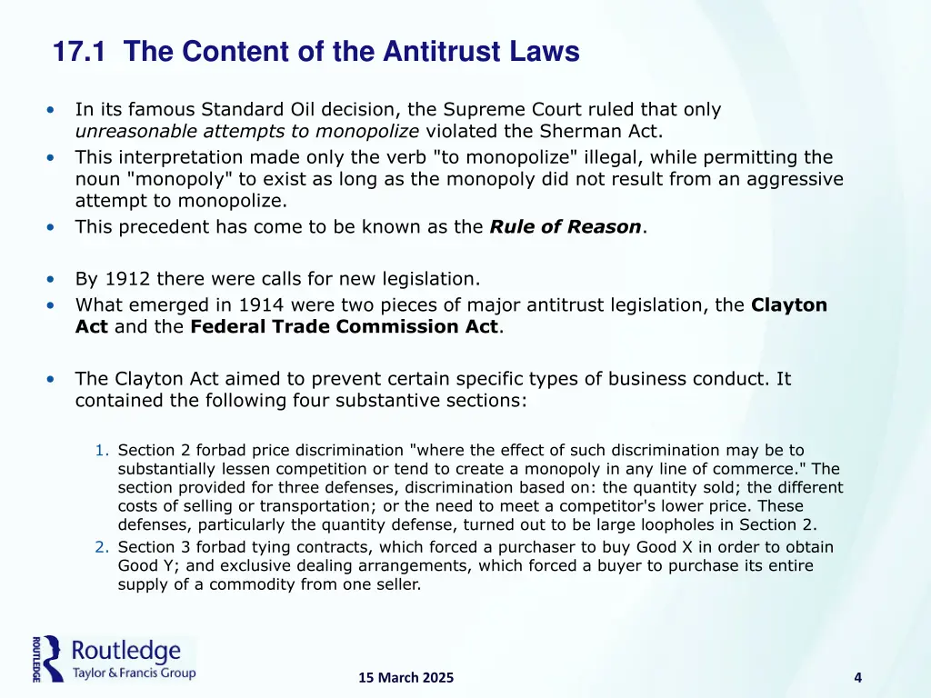 17 1 the content of the antitrust laws 2