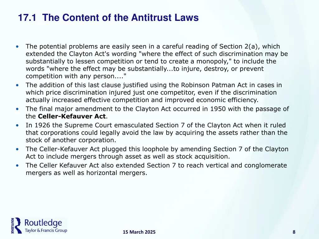 17 1 the content of the antitrust laws 6