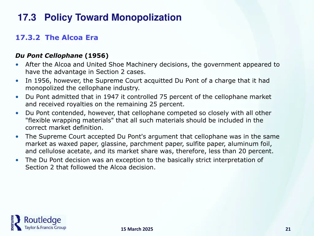 17 3 policy toward monopolization 8