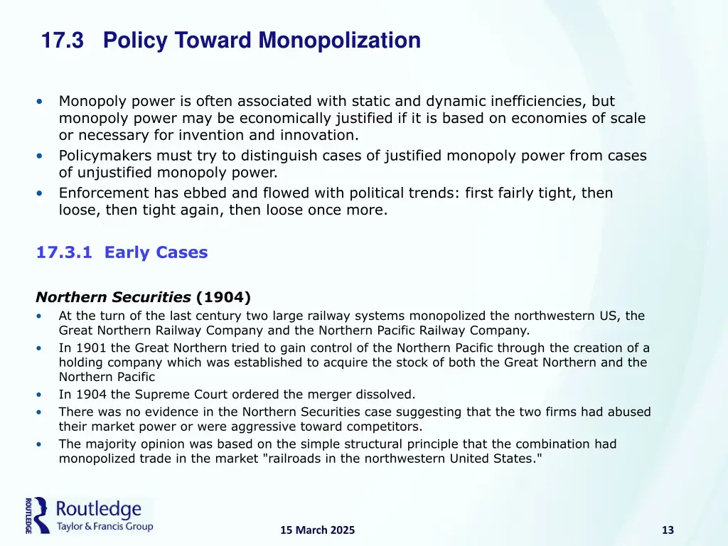17 3 policy toward monopolization
