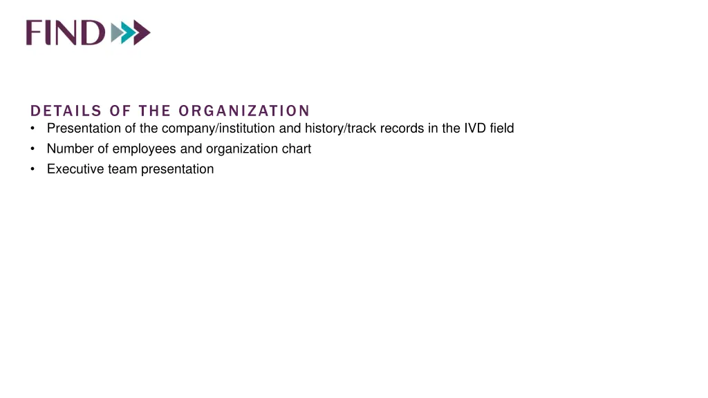 details of the organization presentation