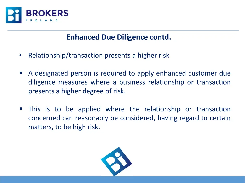 enhanced due diligence contd