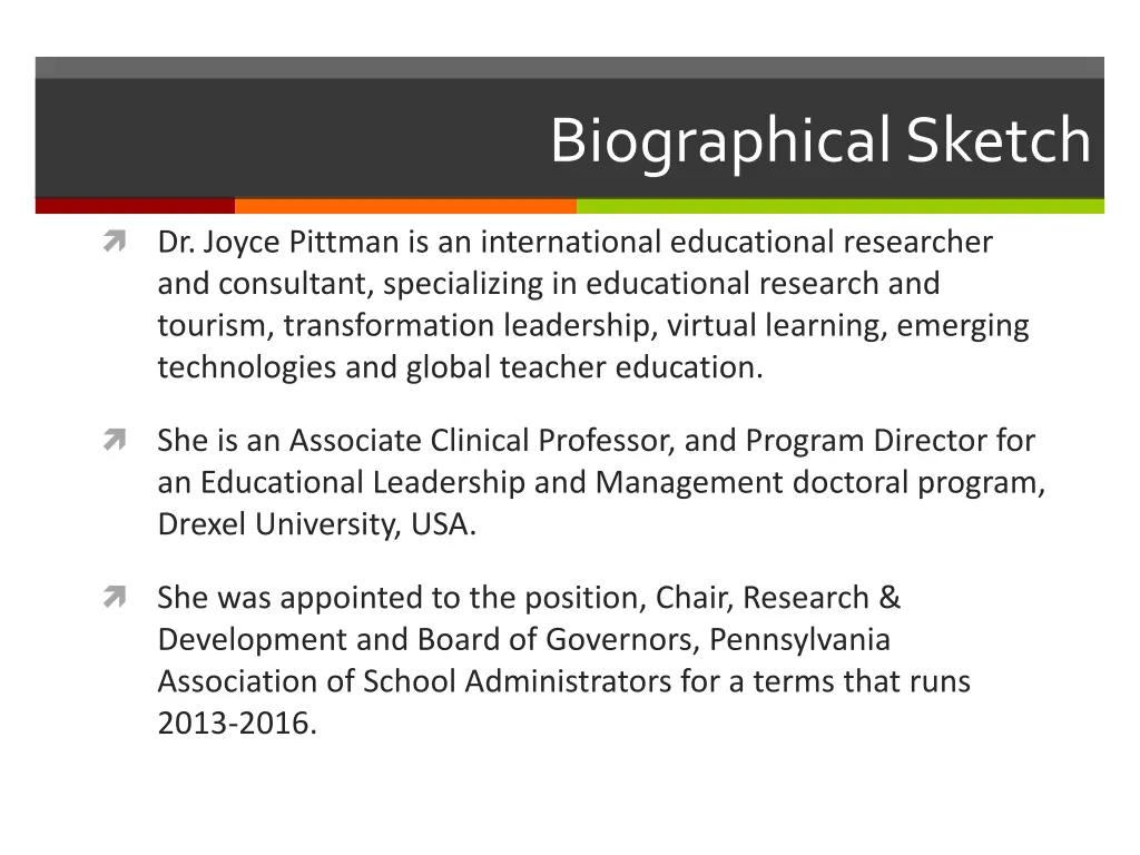 biographical sketch