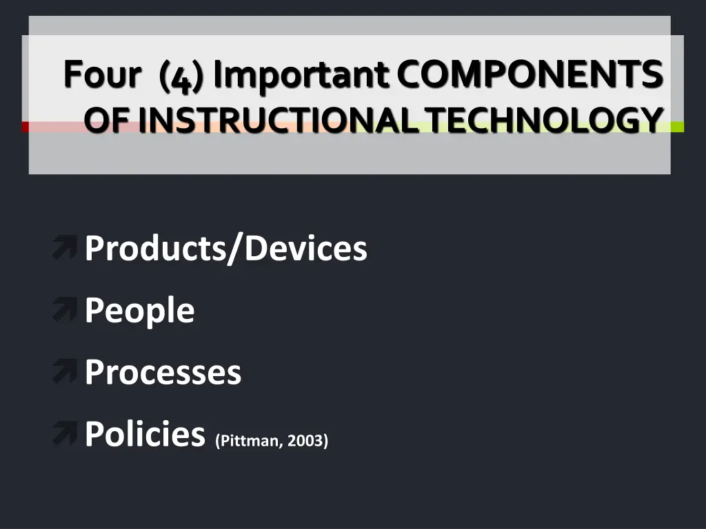 four 4 important components of instructional