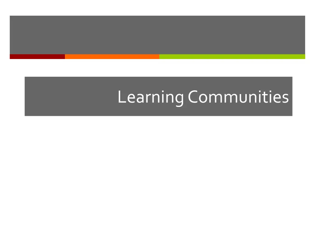 learning communities