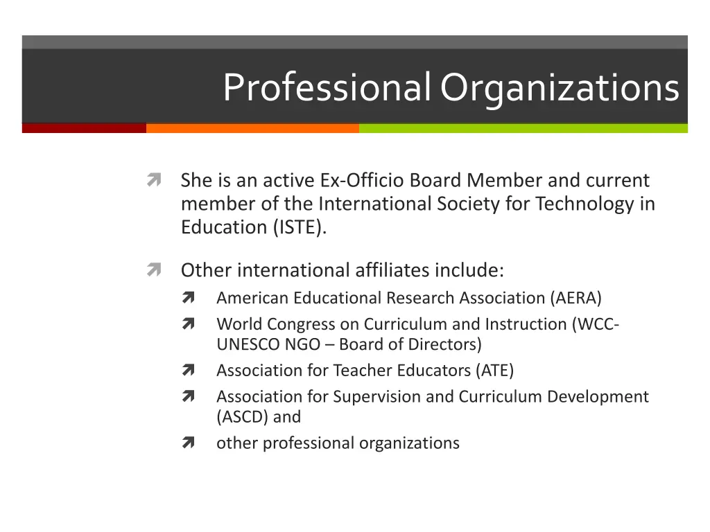 professional organizations
