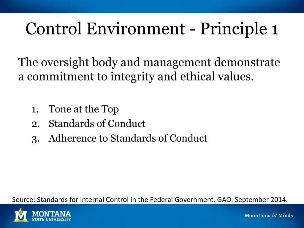 control environment principle 1