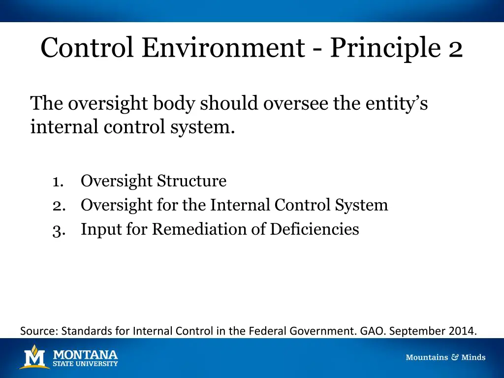 control environment principle 2